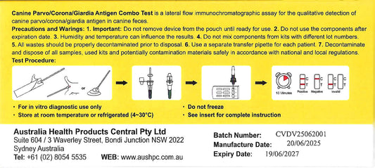 Anymal Canine Parvo/Corona/Giardia Antigen Combo Test