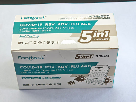 Fanttest COVID-19/RSV/ADV/Flu A&B Antigen Combo Rapid Test Kit (5 in 1)