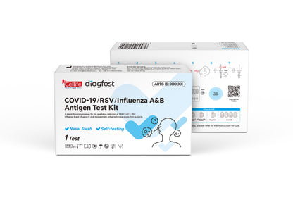 Cellife Diagfest Covid-19/RSV/Influenza A&B Antigen Test Kit  1/5/20/25 Pack