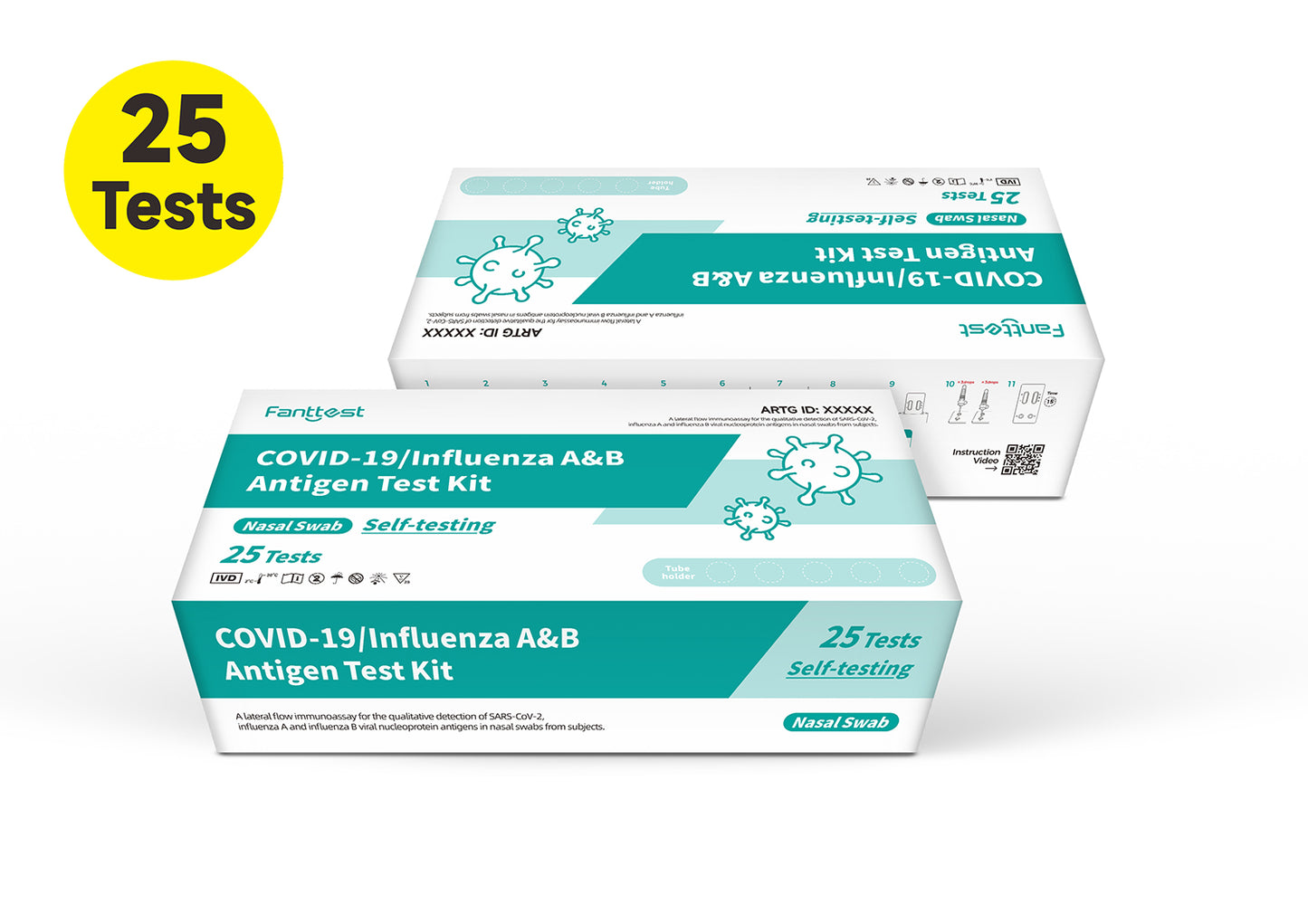 Fanttest Covid-19 / Influenza A & B Antigen Test Kit 1/5 Test