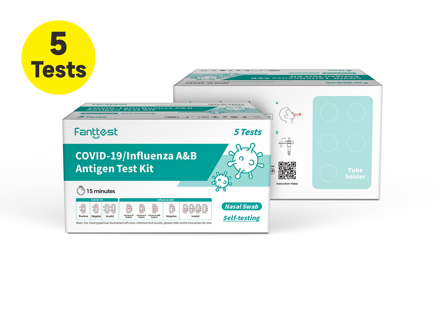 Fanttest Covid-19 / Influenza A & B Antigen Test Kit 1/5 Test