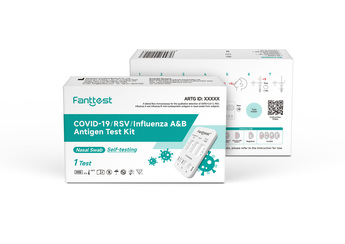 Fanttest 4-in-1 – COVID-19 / RSV / Flu A / Flu B – 1 Pack