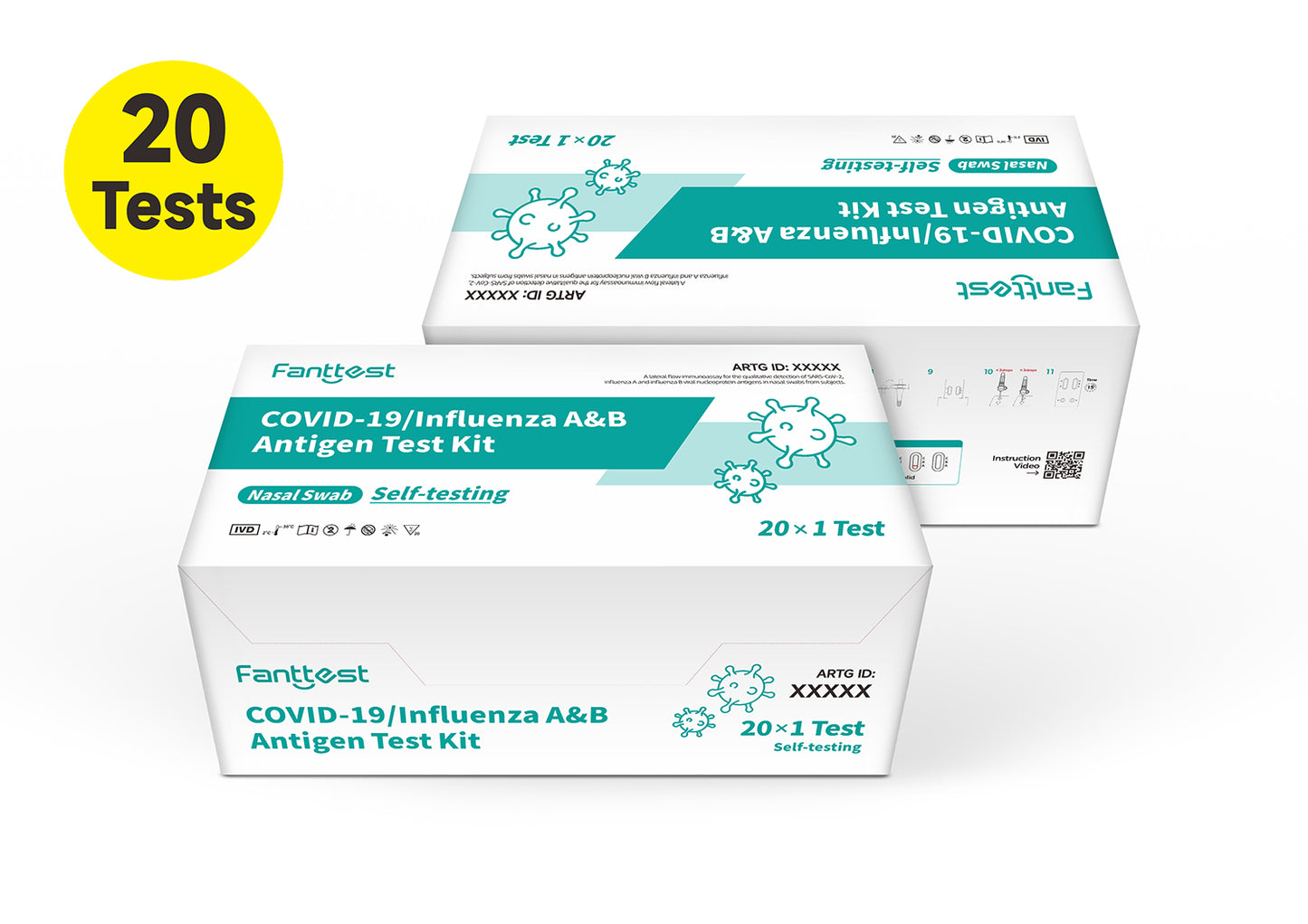 Fanttest Covid-19 / Influenza A & B Antigen Test Kit 1/5 Test