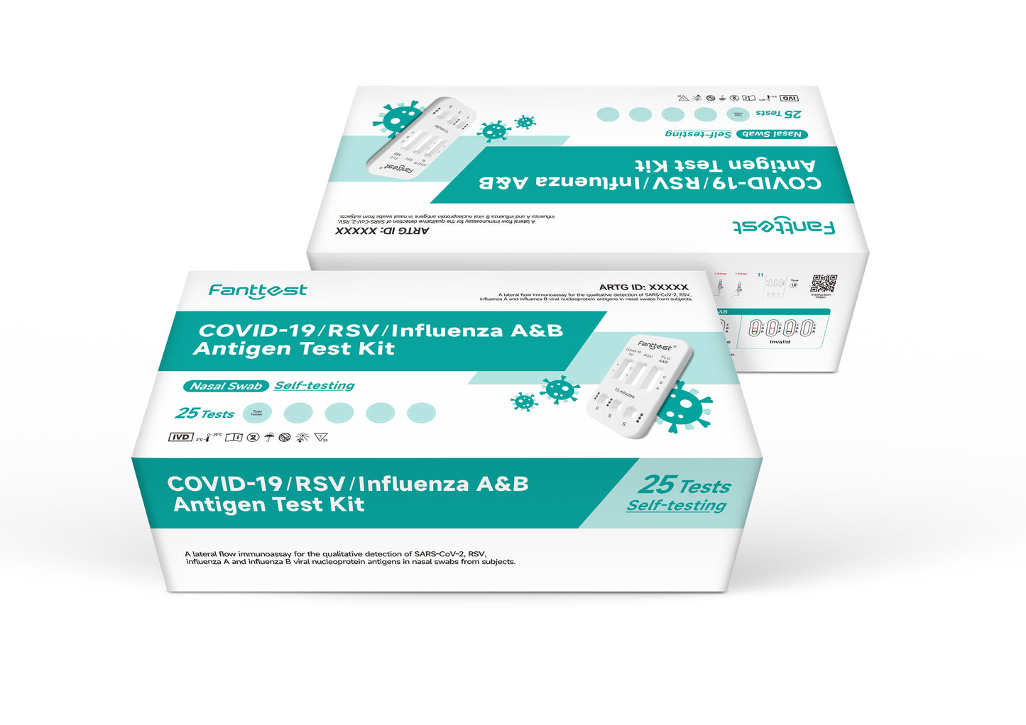 Fanttest Covid-19/RSV/Influenza A&B Antigen Test Kit 1/5 Test